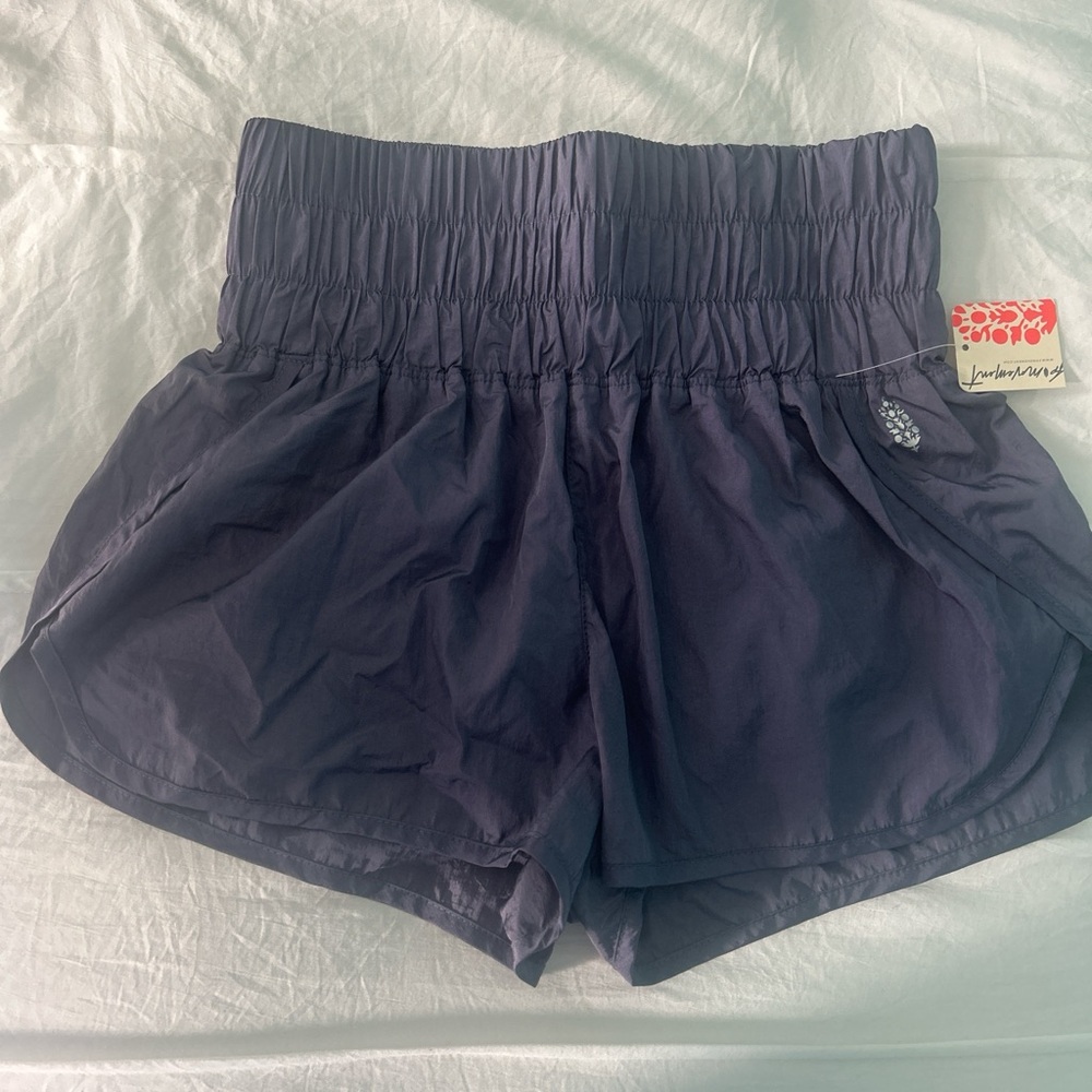 Free People Movement Blue High Waist Shorts